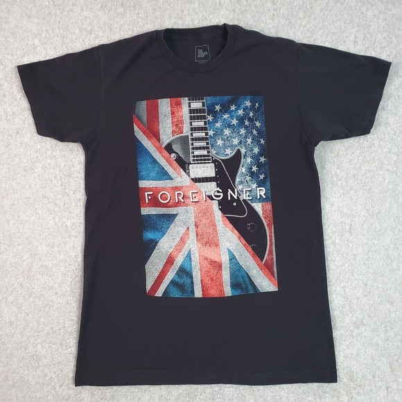 The Thread Shop Other - Foreigner Shirt Mens Medium Black 2019 U.S. Tour Guitar Flag Graphic Tee